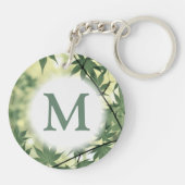 Sunlight Through Maple Leaves Monogram Sleutelhanger (Achterkant)
