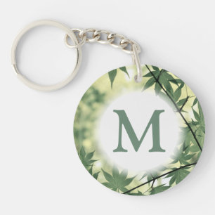 Sunlight Through Maple Leaves Monogram Sleutelhanger