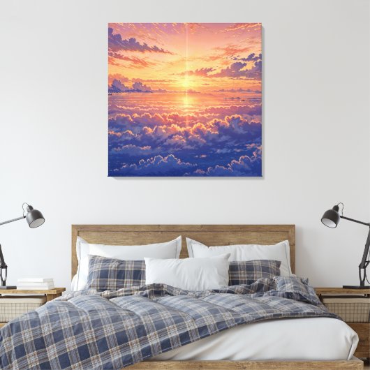 Sunlit Atmosphere - Vibrant Illustration Art Style Canvas Afdruk (Insitu (Slaapkamer))