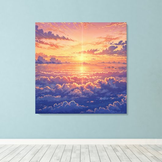 Sunlit Atmosphere - Vibrant Illustration Art Style Canvas Afdruk (Insitu (Houten vloer))