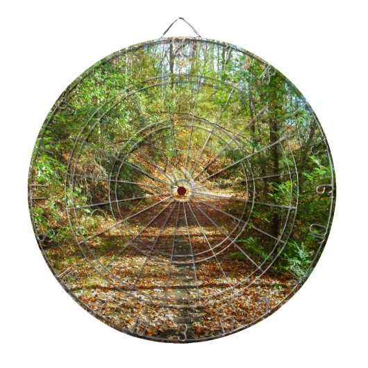 Sunlit Autumn Forest Trail Dartbord (Voorkant)