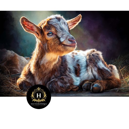 Sunlit Baby Goat Farm Portrait Tissuepapier