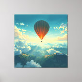 Sunlit Balloon Ride - Dreamlike Illustration Style Canvas Afdruk (Voorkant)