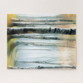 Sunlit Birch or Aspen Tree Grove Watercolor Legpuzzel (Horizontaal)