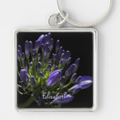 Sunlit Blooming Paars Agapanthus, Afrikaanse Lily Sleutelhanger (Voorkant)