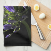 Sunlit Blooming Paars Agapanthus, Afrikaanse Lily Theedoek (Quarter Fold)