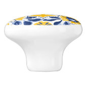 💙💛 Sunlit Blooms Azulejos Keramische Knop (Zijkant)