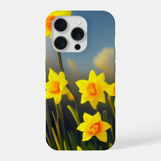 Sunlit Blooms: Golden Daffodils in Full Glory iPhone Hoesje (Achterkant)