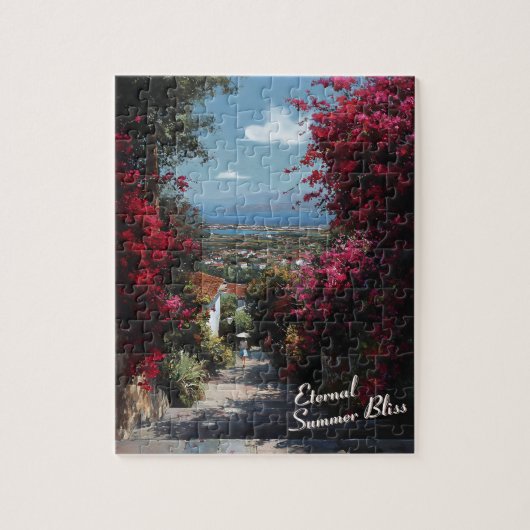 Sunlit Bougainvillea Path Art Legpuzzel (Verticaal)