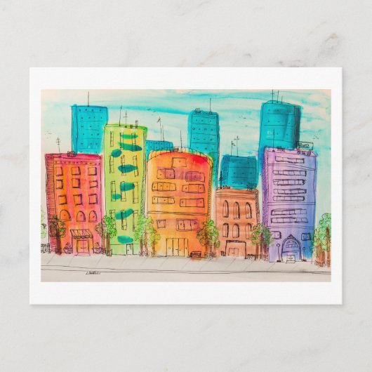 Sunlit City Briefkaart (Voorkant)