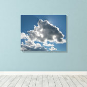 Sunlit Clouds Under Open Sky Canvas Afdruk (Insitu (Houten vloer))