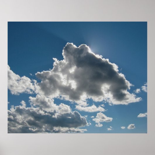 Sunlit Clouds Under Open Sky Poster (Voorkant)