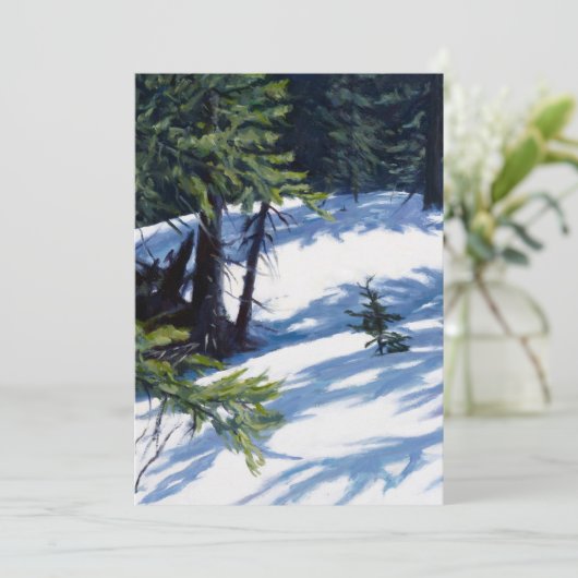 Sunlit Colorado Mountain Snow Scene Feestdagenkaart (Staand voorkant)