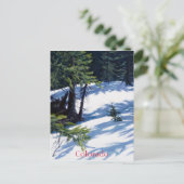 Sunlit Colorado Mountain Snow Scene Feestdagenkaart (Staand voorkant)