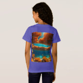 Sunlit Coral Dreams – Ocean Glow 3D T-shirt (Achterkant volledig)