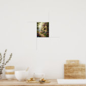 Sunlit Cottage & Flowers | Oil Masterpiece Poster (Keuken)