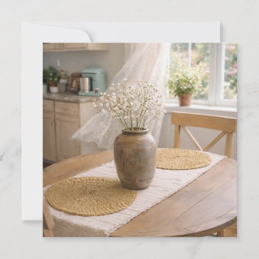 Sunlit Cottage Table Card – French Country Kaart (Voorkant)