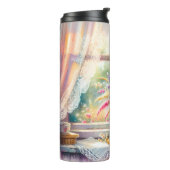 Sunlit Cottage Window Wildflowers Thermosbeker (Gedraaid links)