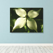 Sunlit Dogwood Blossom Spring Floral Canvas Afdruk (Insitu (Houten vloer))