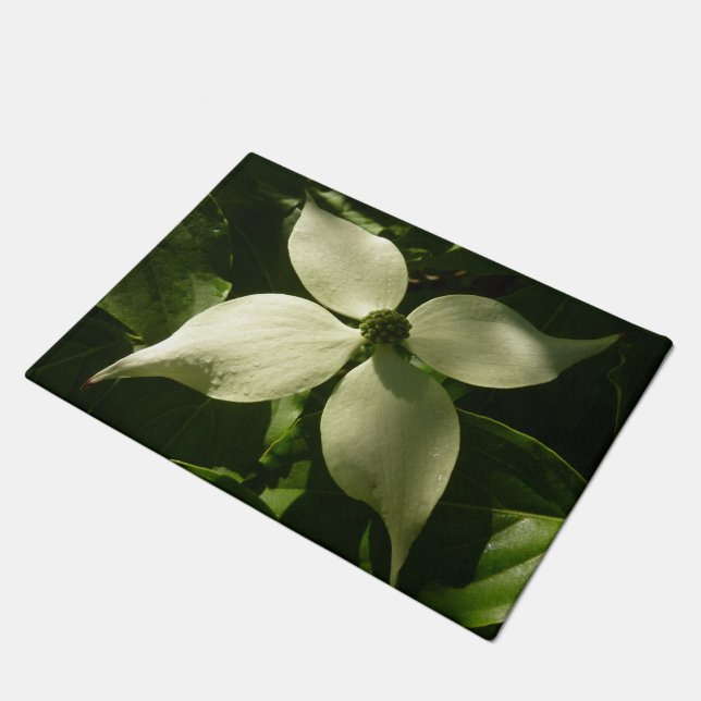 Sunlit Dogwood Blossom Spring Floral Deurmat (Schuin)