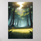 Sunlit Forest Path Poster (Voorkant)