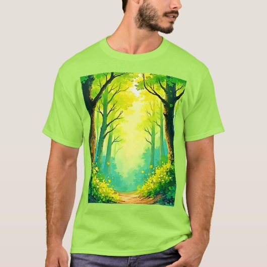 Sunlit Forest Path T-shirt (Voorkant)