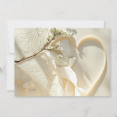 Sunlit Garden Branch Heart on Warm Cotton Wedding Kaart (Achterkant)