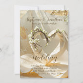 Sunlit Garden Heart on Warm Cotton Rag Wedding Kaart (Voorkant)