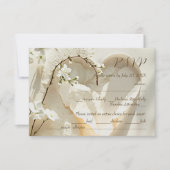 Sunlit Garden Heart on Warm Ivory Cotton RSVP Kaartje (Voorkant)