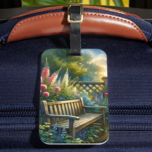 Sunlit Garden Pathway Gate Scene Bagagelabel (Voorkant Insitu 2)