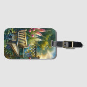 Sunlit Garden Pathway Gate Scene Bagagelabel (Voorkant (horizontaal))