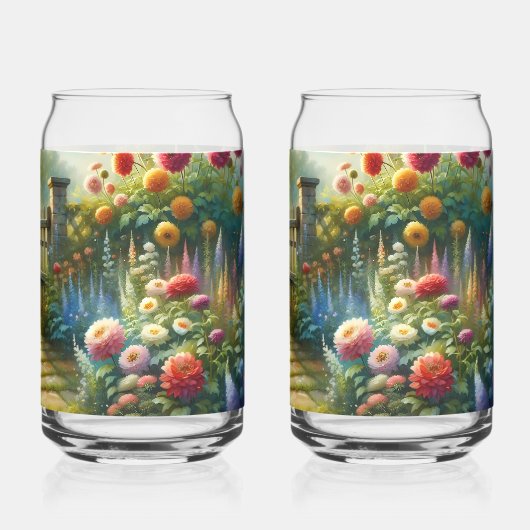 Sunlit Garden Pathway Gate Scene Blikvorm Glas (Achterkant)