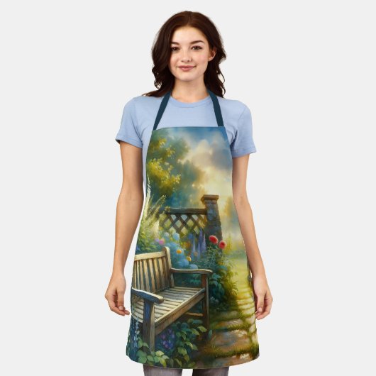 Sunlit Garden Pathway Gate Scene Schort (Gedragen)