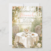 Sunlit Garden Tea Galentine Brunch Soft Florals Kaart (Voorkant)