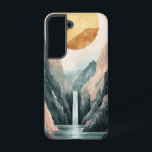Sunlit Gorge Reflectie Telefoonhoes Samsung Galaxy Hoesje<br><div class="desc">Een gloeiende zon kijkt door een dramatische kloof en reflecteert zachtjes in stilstaand water - een perfecte harmonie van licht en steen.</div>