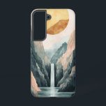 Sunlit Gorge Reflectie Telefoonhoes Samsung Galaxy Hoesje<br><div class="desc">Een gloeiende zon kijkt door een dramatische kloof en reflecteert zachtjes in stilstaand water - een perfecte harmonie van licht en steen.</div>