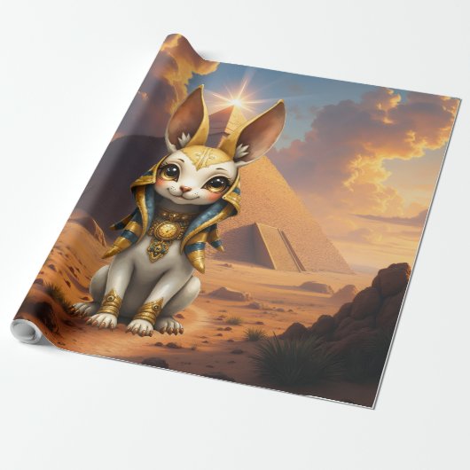 Sunlit Guardian – Desert Relic Bunny. Cadeaupapier (Uitgerold)