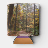 Sunlit Herfst Trail in Laurel Hill State Park Blikjeskoeler (Voorkant)