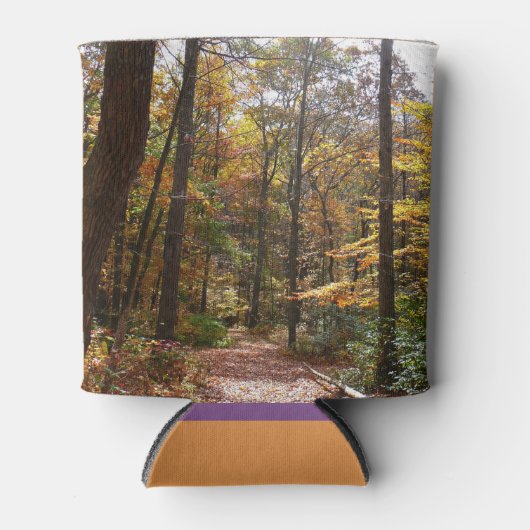 Sunlit Herfst Trail in Laurel Hill State Park Blikjeskoeler (Voorkant)