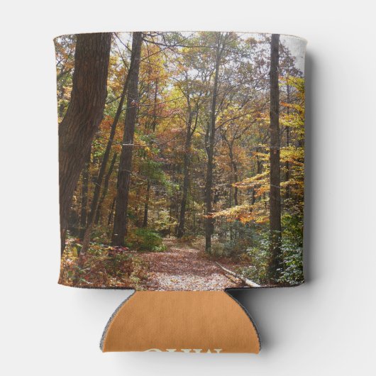 Sunlit Herfst Trail in Laurel Hill State Park Blikjeskoeler (Achterkant)