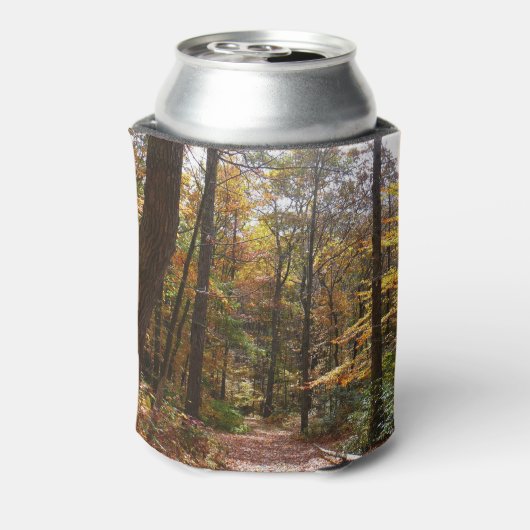 Sunlit Herfst Trail in Laurel Hill State Park Blikjeskoeler (Blikje Achterkant)