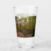 Sunlit Herfst Trail in Laurel Hill State Park Glas (Achterkant)