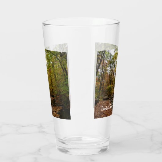 Sunlit Herfst Trail in Laurel Hill State Park Glas (Rechts)