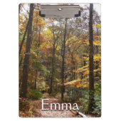 Sunlit Herfst Trail in Laurel Hill State Park Klembord (Voorkant)