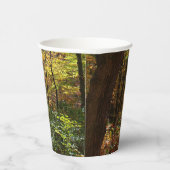 Sunlit Herfst Trail in Laurel Hill State Park Papieren Bekers (Rechts)