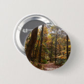Sunlit Herfst Trail in Laurel Hill State Park Ronde Button 5,7 Cm (Voorkant /achterkant)