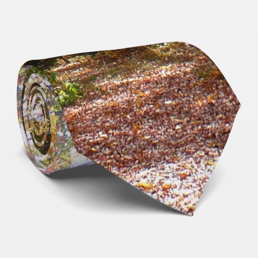 Sunlit Herfst Trail in Laurel Hill State Park Stropdas (Opgerold)