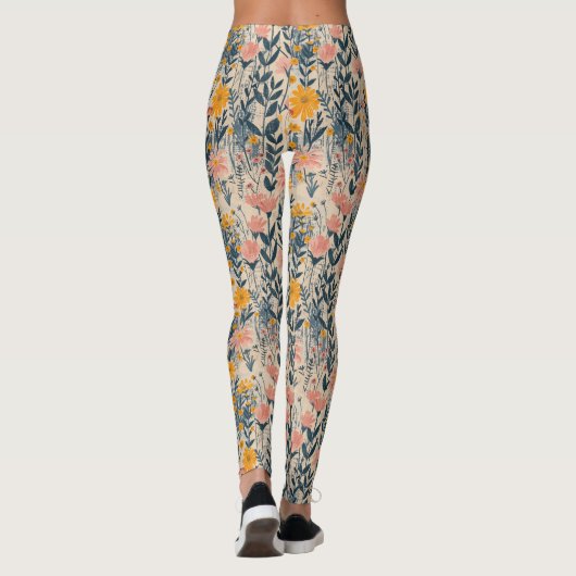 Sunlit Meadow Rustic Floral Leggings (Achterkant)