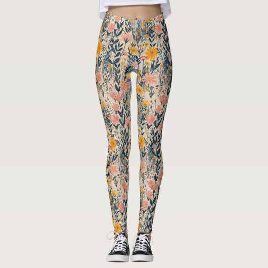 Sunlit Meadow Rustic Floral Leggings (Voorkant)