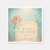 Sunlit Mermaid Reef Baby Shower Servet (Voorkant)